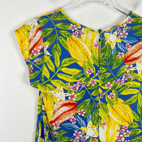 NWT RACHEL Rachel Roy Floral Tropical Cap Sleeve Hi-Lo Top Size XS NEW - Picture 9 of 11